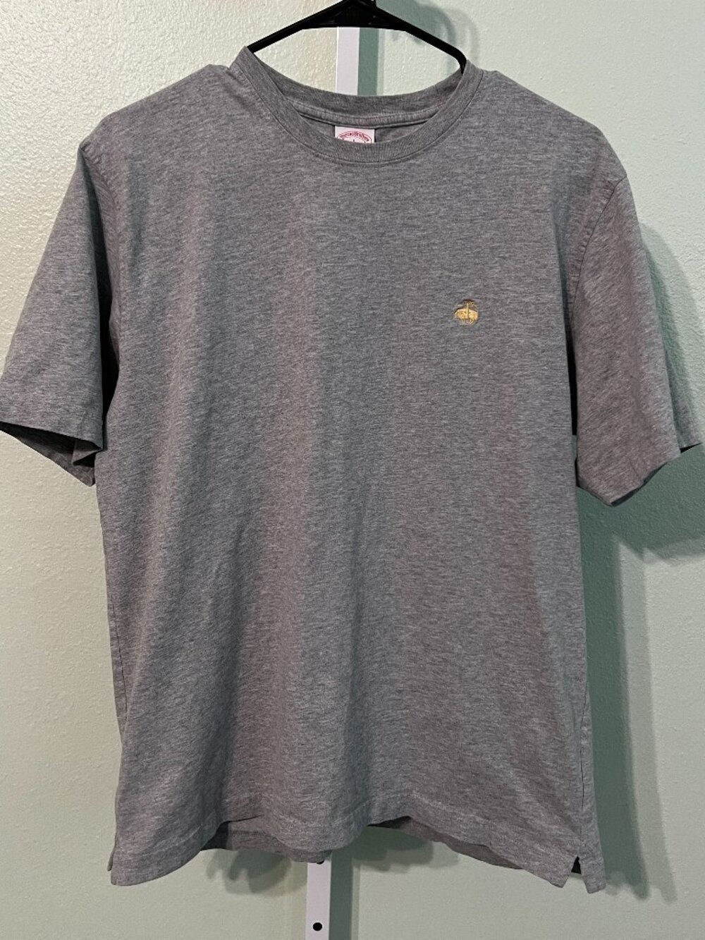 Brooks Brothers Heather Grey 100 % Cotton Short-Sleeve Tee T-Shirt SZ Lrg